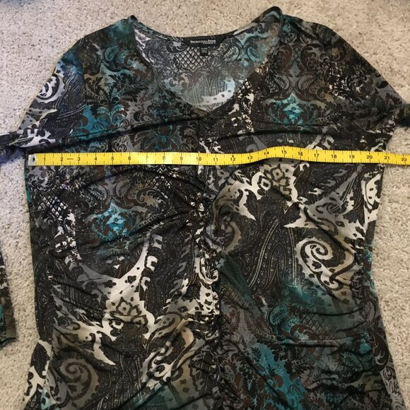 Vintage Canadian Conrad C Paisley Damask Ruffled Top - Picture 12 of 16